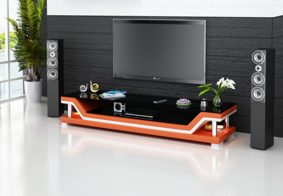 RTV TV Sideboard Leather Glass Table Television Cabinet Designer TS1003