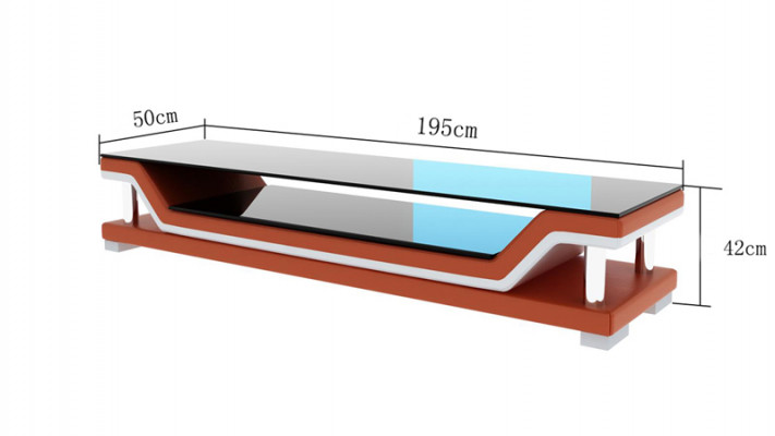 RTV TV Sideboard Leather Glass Table Television Cabinet Designer TS1003