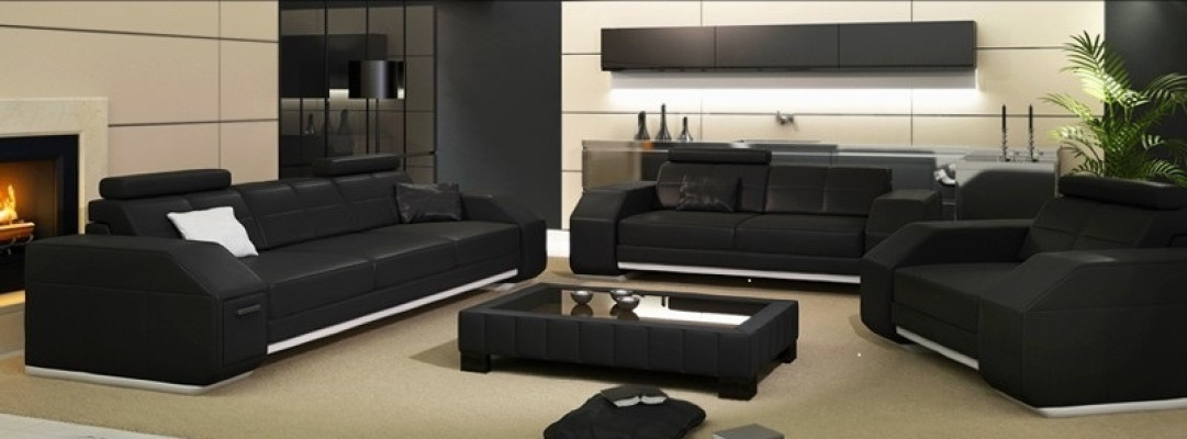 Leather sofa set 3+2+1 leather couch cushion seat designer set JarksonW