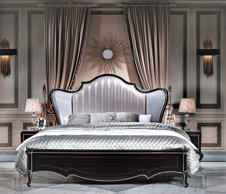 Bed Double Hotel Italian Beds 2x Nightstand Bedroom 3-piece Antique Style