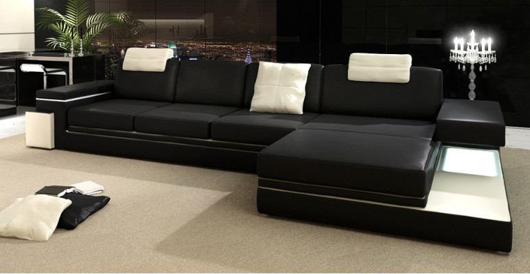 Leather sofa living landscape XXL corner sofa big sofa design couch designer sofa suite
