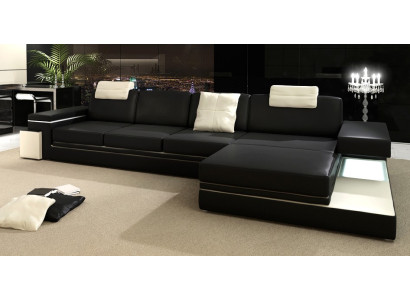 Leather sofa living landscape XXL corner sofa big sofa design couch designer sofa suite