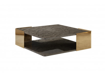 Coffee table dark gray marble living room stainless steel modern design