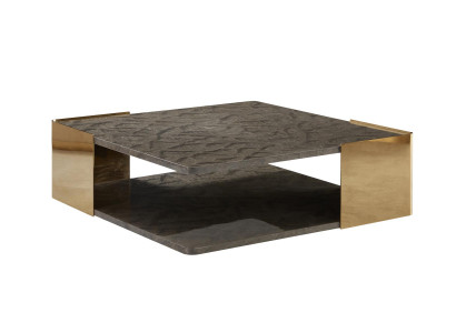 Coffee table dark gray marble living room stainless steel modern design