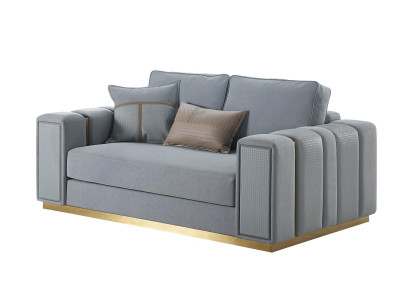Sofa 2-seater living room modern design couches sofa blue textile furniture light blue