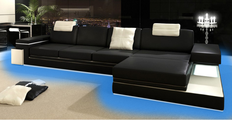 Leather sofa living landscape XXL corner sofa big sofa design couch designer sofa suite