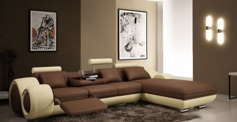 Patented Design Corner Sofa Sofa Couch Upholstery Leather Corner BERLIN2 Living Landscape