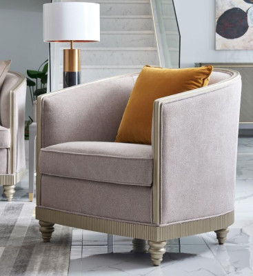 Designer couch seating upholstery 3+1+1 seater beige fabric set sofa velvet new