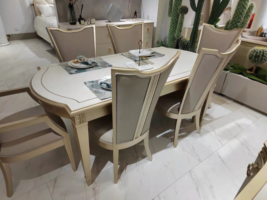 Dining set modern chairs table tables 7-piece. Dining table 6 x chairs dining room set