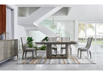 Luxury dining set table with 6 armchairs complete group Dubai style