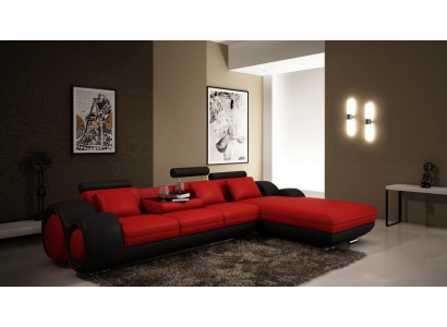 Patented Design Corner Sofa Couch Upholstery Leather Corner BERLIN Living Landscape