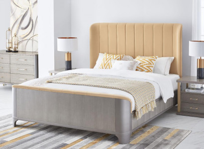 Bed nightstand 4-piece bedroom set design modern luxury beds group leather