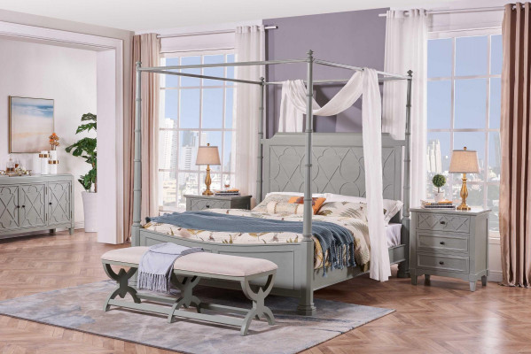 Bedroom complete set, country house style, modern bed, bedside table 5 pieces. New