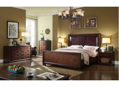 Complete bedroom set 4-piece design modern luxury bed 2x nightstand