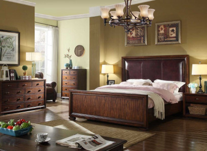 Complete bedroom set 4-piece design modern luxury bed 2x nightstand