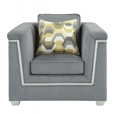 Sofa Set 3+1 Gray Living Room Textile Upholstered Furniture Modern Sofa
