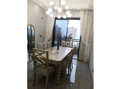 Dining room set, dining group, wood table, tables, 7-piece complete set, 6 chairs, dining table.