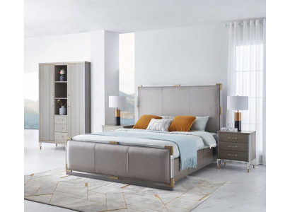 Luxury bedroom furniture bed 2x nightstand set beds Dubai hotel furniture