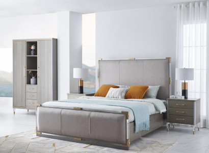 Luxury bedroom furniture bed 2x nightstand set beds Dubai hotel furniture