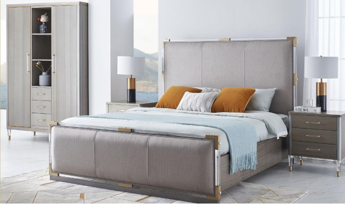 Classic 3-piece bedroom set Classic bed + nightstand double bed