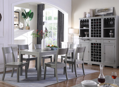 Designer furniture wooden table seat dining room 6x chairs 7-piece set suite group