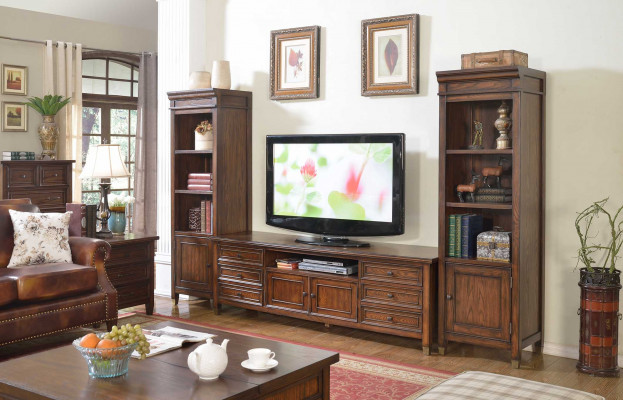 Classic living room display cabinet, sideboard, TV wall shelf cabinet, 3-piece set.
