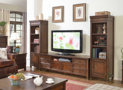 Classic living room display cabinet, sideboard, TV wall shelf cabinet, 3-piece set.