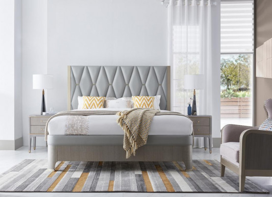 Bedroom set bed nightstand design modern luxury bed group