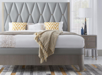 Bed 2x Nightstand 3-piece. Bedroom Set Design Modern Luxury Group