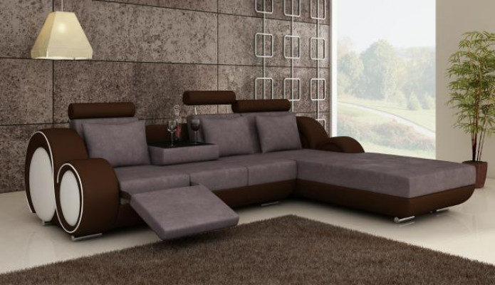 Corner sofa couch upholstered living landscape leather corner sofas suite new Madrid II