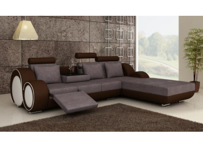 Corner sofa couch upholstered living landscape leather corner sofas suite new Madrid II