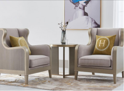 Sofa set 3-piece set 2x armchair side table table sofa set sets