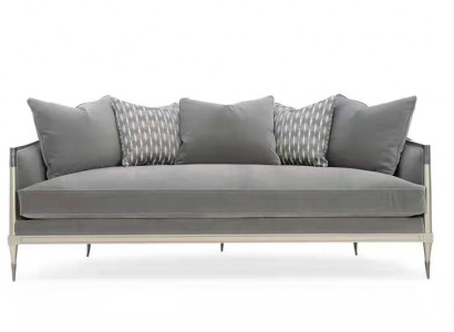 Living room fabric couch sofa 3-seater designer couches couch gray textile upholstery