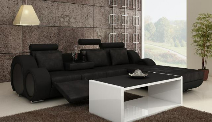 Corner sofa couch upholstered living landscape leather corner sofas suite new Madrid II