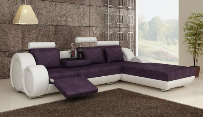 Corner sofa couch upholstered living landscape leather corner sofas suite new Madrid II