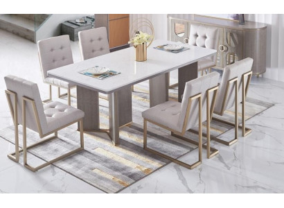 Complete dining room set 6x upholstered chairs sets
