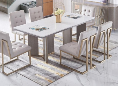 Complete dining room set 6x upholstered chairs sets