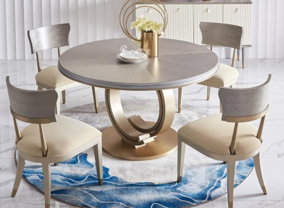 Design Chair Set 4x Luxury Chairs Seat Cushion Group Armchair Set Suite