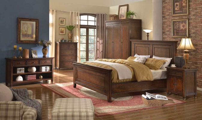 Bed + 2x Nightstands 3-piece Bedroom Set Designer Luxury Bedroom Sets
