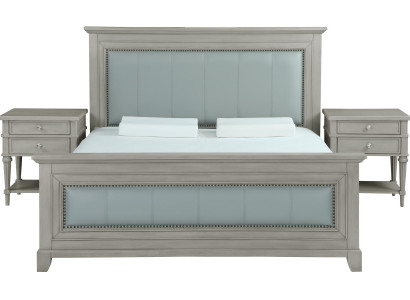 Bedroom bed nightstands 3-piece set design luxury beds wood double bed new