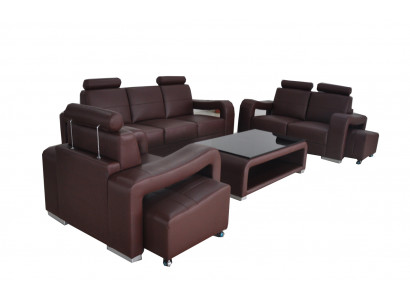 Living Leather Landscape Sofa Couch Set Corner Sofas Seating Sets New Upholstery