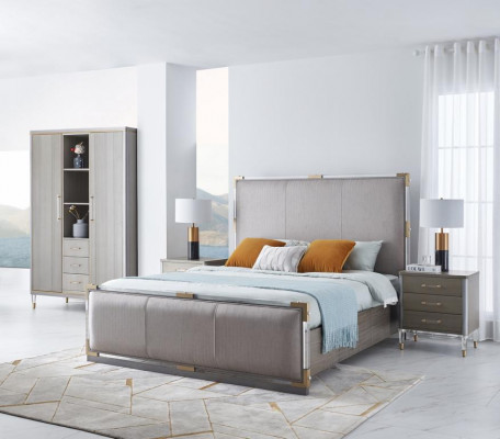 Luxury bedroom bed double beds wood 180x200cm Dubai hotel