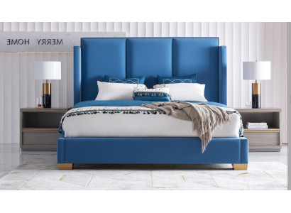 Bed Leather 2x Nightstand 3-piece Bedroom Set Furniture Modern Luxury