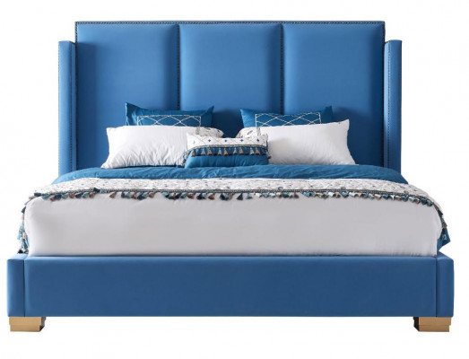 Bed Leather 2x Nightstand 3-piece Bedroom Set Furniture Modern Luxury