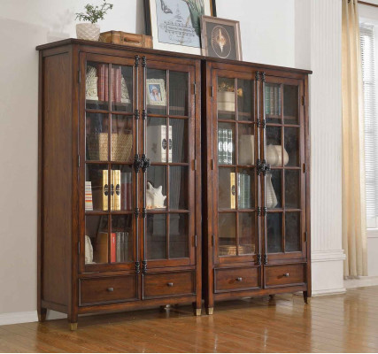 Set of 2 showcase sideboards display cabinet glass cupboard glass cabinet display cabinet wood