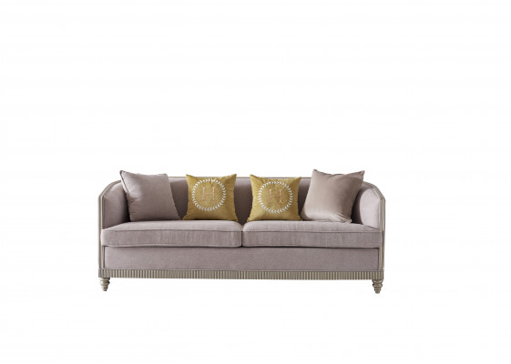 Italian style furniture three-seater sofa couch upholstered sofas wood textile