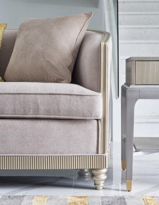 Italian style furniture three-seater sofa couch upholstered sofas wood textile