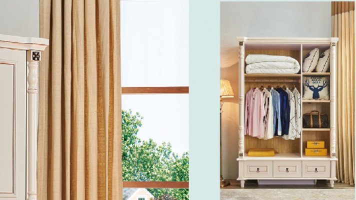 Bedroom set bed nightstand wardrobe hotel beds wood design 4-piece set.