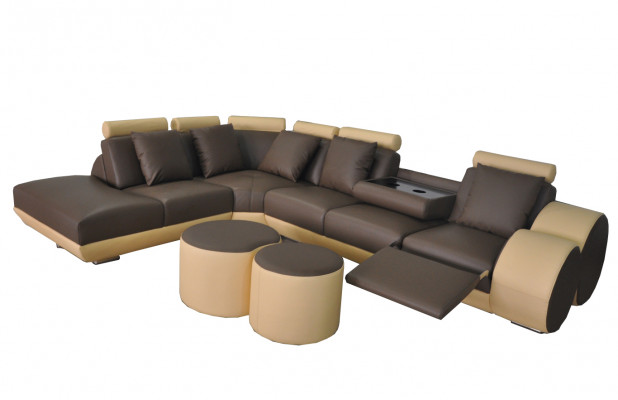 XXL Couch Large Corner Sofa Leather Corner Suite Corner Landscape Upholstery L Shape