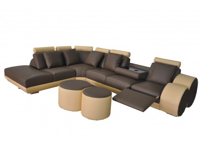 XXL Couch Large Corner Sofa Leather Corner Suite Corner Landscape Upholstery L Shape